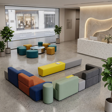 modular reception seating in a modern Australian office waiting area