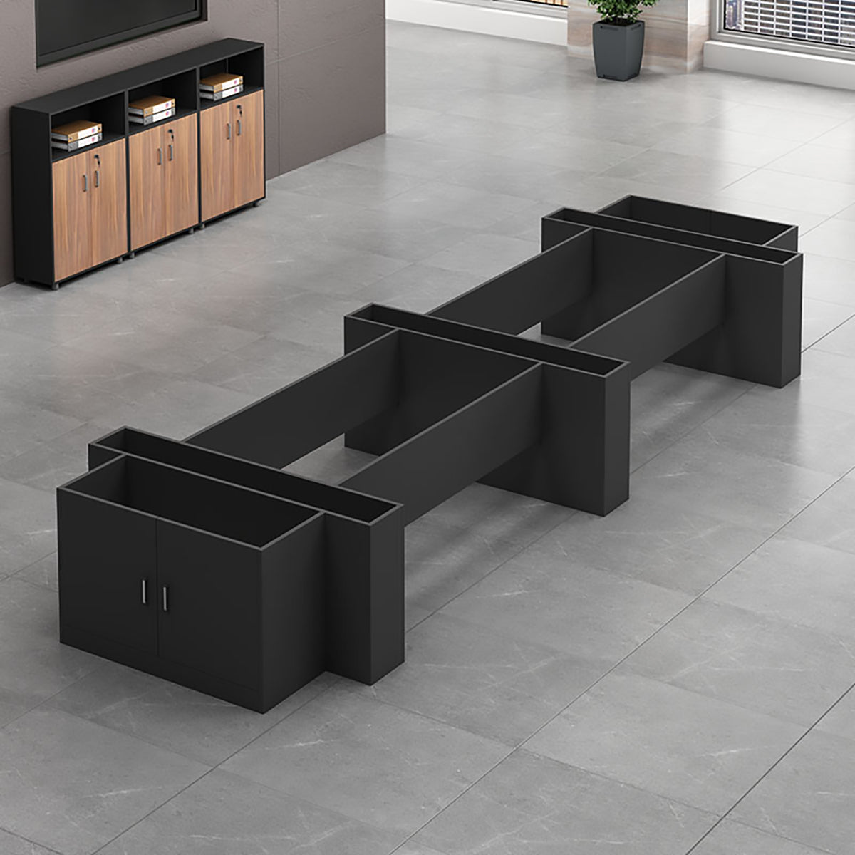 Modern Oval Conference Table 1.6m-6m Large Meeting Table with Cable Box