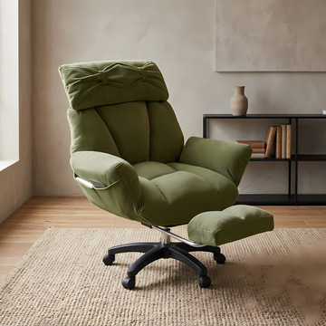 Ergonomic Reclining Office Sofa Chair: Comfortable Gaming & Dorm Seating With Footrest