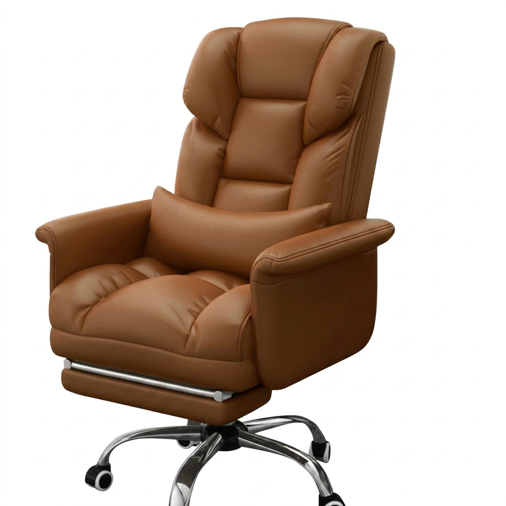Ergonomic Reclining Office Chair, 360° Swivel, Adjustable Height, Optional Footrest