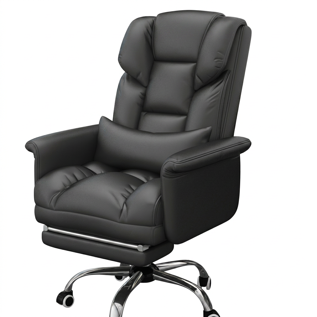 Ergonomic Reclining Office Chair, 360° Swivel, Adjustable Height, Optional Footrest