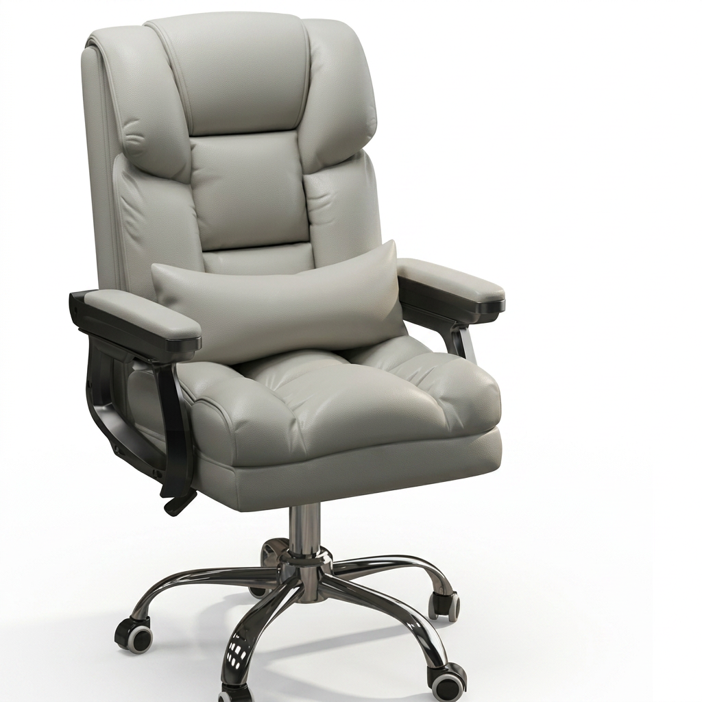 Ergonomic Reclining Office Chair, 360° Swivel, Adjustable Height, Optional Footrest