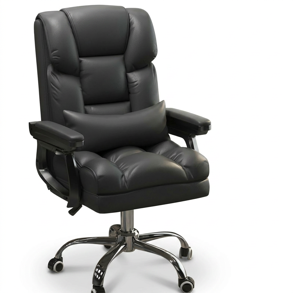 Ergonomic Reclining Office Chair, 360° Swivel, Adjustable Height, Optional Footrest