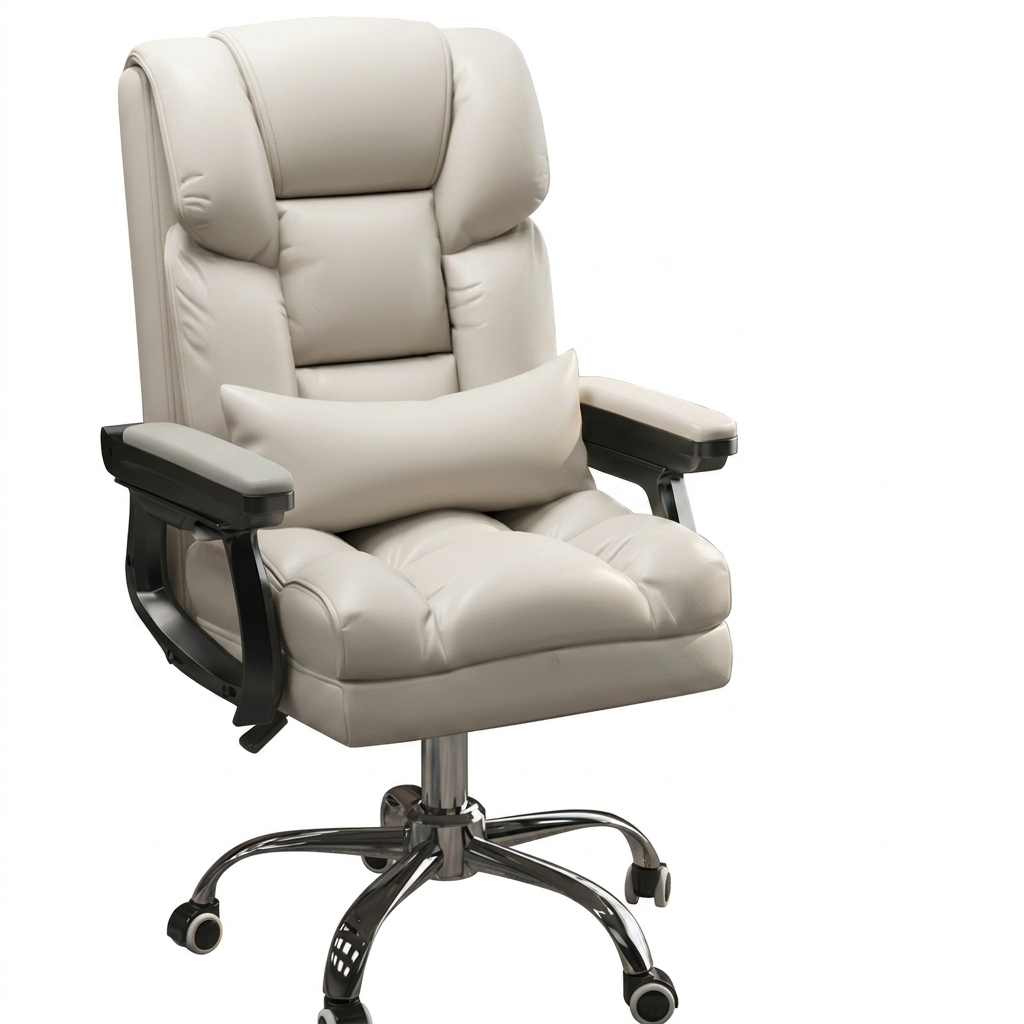 Ergonomic Reclining Office Chair, 360° Swivel, Adjustable Height, Optional Footrest