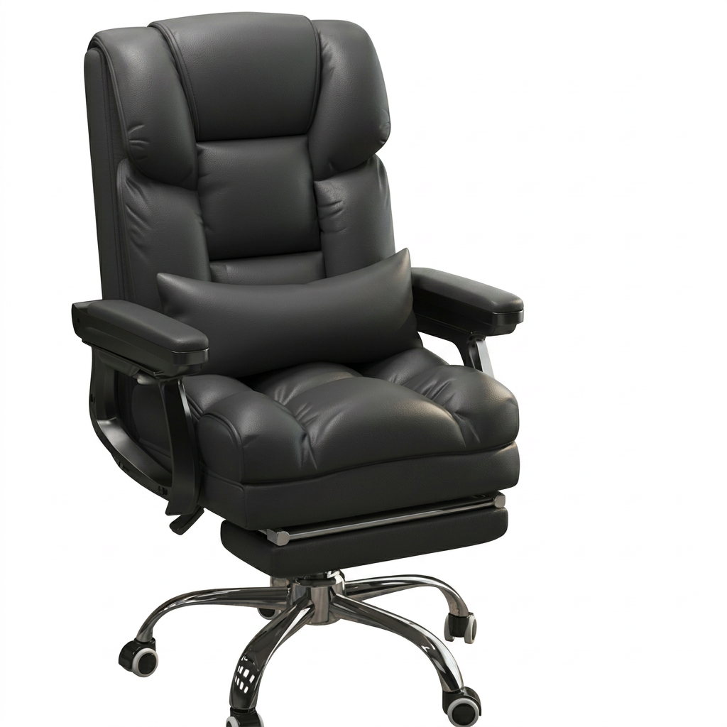 Ergonomic Reclining Office Chair, 360° Swivel, Adjustable Height, Optional Footrest