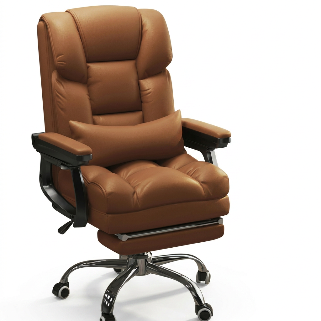 Ergonomic Reclining Office Chair, 360° Swivel, Adjustable Height, Optional Footrest