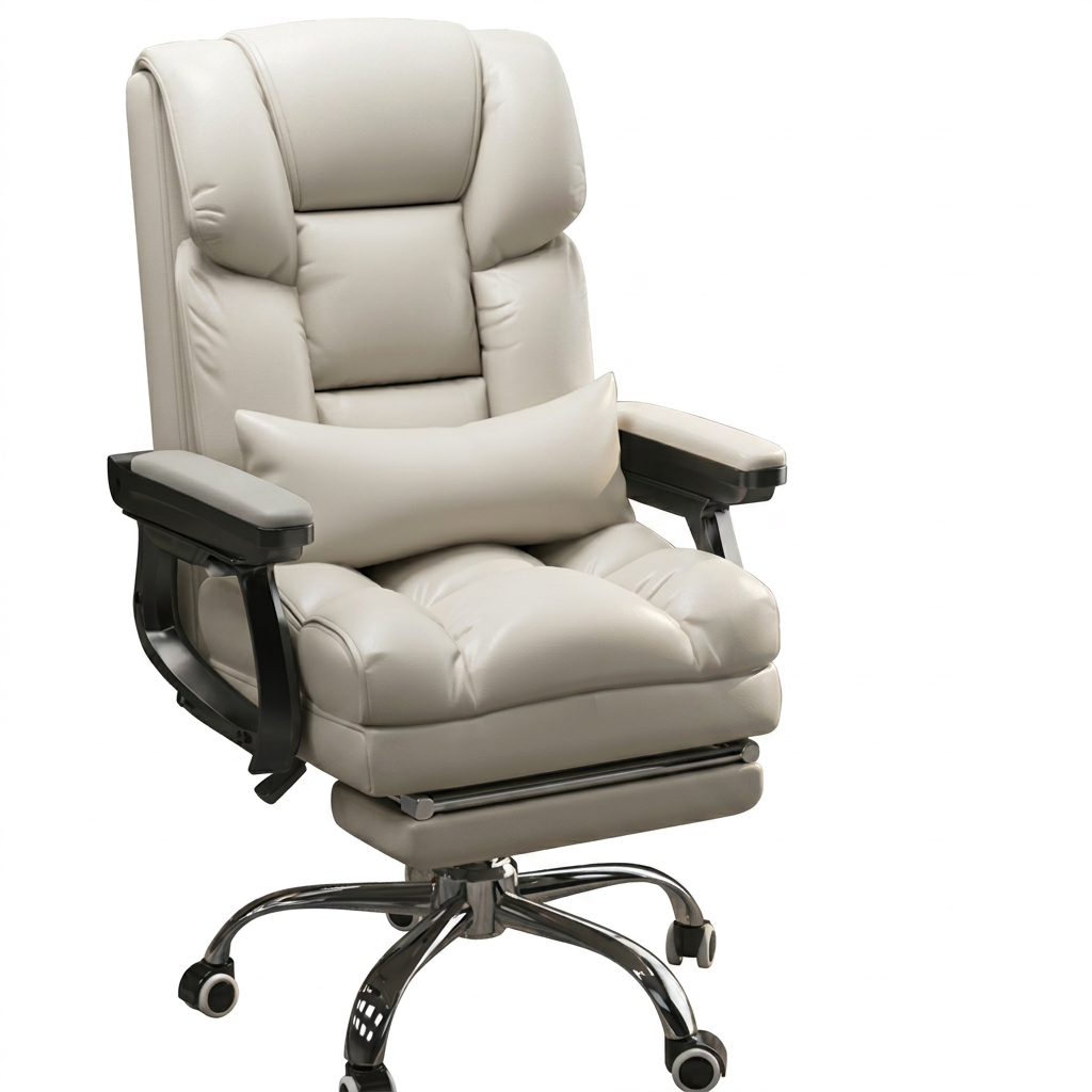 Ergonomic Reclining Office Chair, 360° Swivel, Adjustable Height, Optional Footrest