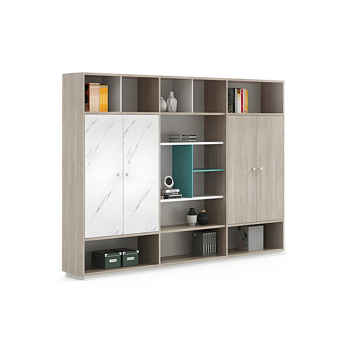 BDLFurniture Modern L Shaped Executive Desk Set Office Table Cabinet Chair 1.8m to 2.6m