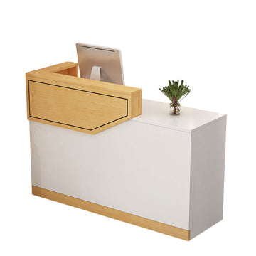 （In Stock Now）Compact Reception Desk – Modern Corner Counter for Salons, Boutiques & Beauty Stores