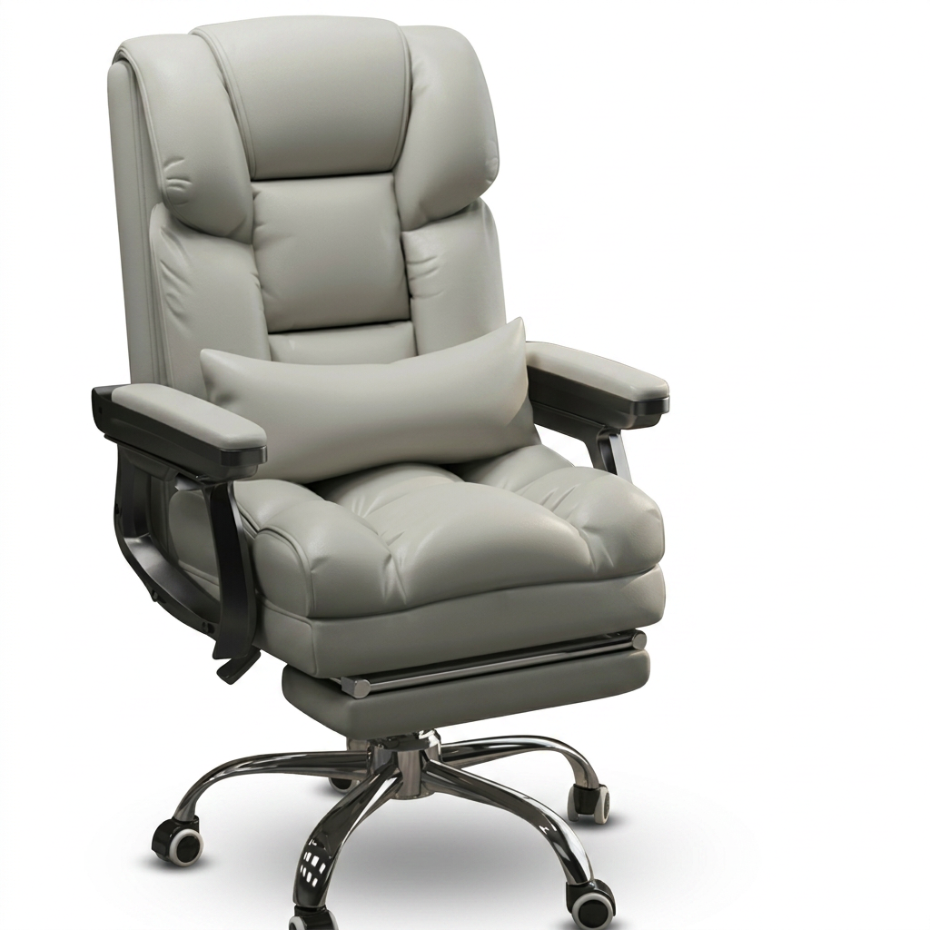 Ergonomic Reclining Office Chair, 360° Swivel, Adjustable Height, Optional Footrest
