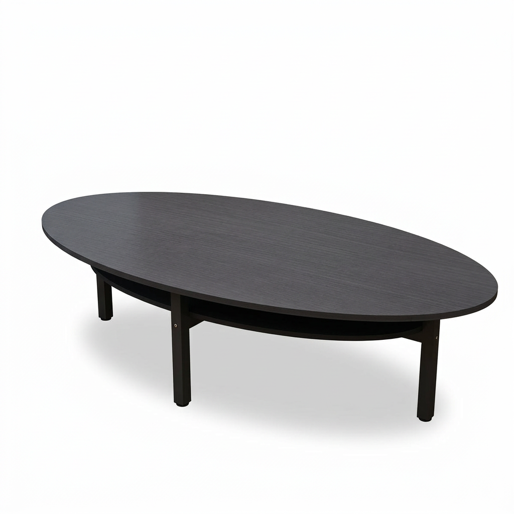 Oval Meeting Table Set Modern Conference Desk with Chairs | 1.2m-2.4m