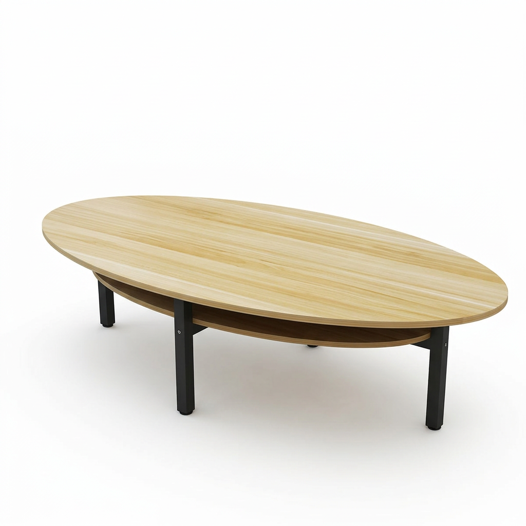 Oval Meeting Table Set Modern Conference Desk with Chairs | 1.2m-2.4m