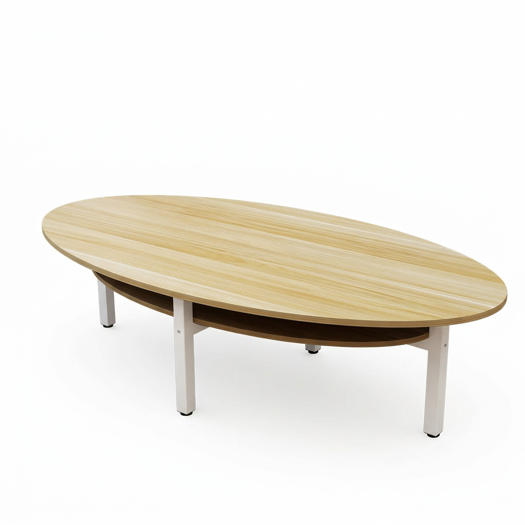 Oval Meeting Table Set Modern Conference Desk with Chairs | 1.2m-2.4m