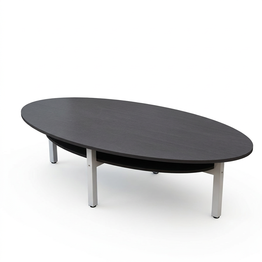 Oval Meeting Table Set Modern Conference Desk with Chairs | 1.2m-2.4m