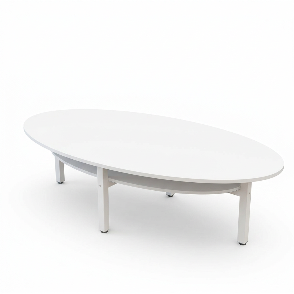 Oval Meeting Table Set Modern Conference Desk with Chairs | 1.2m-2.4m