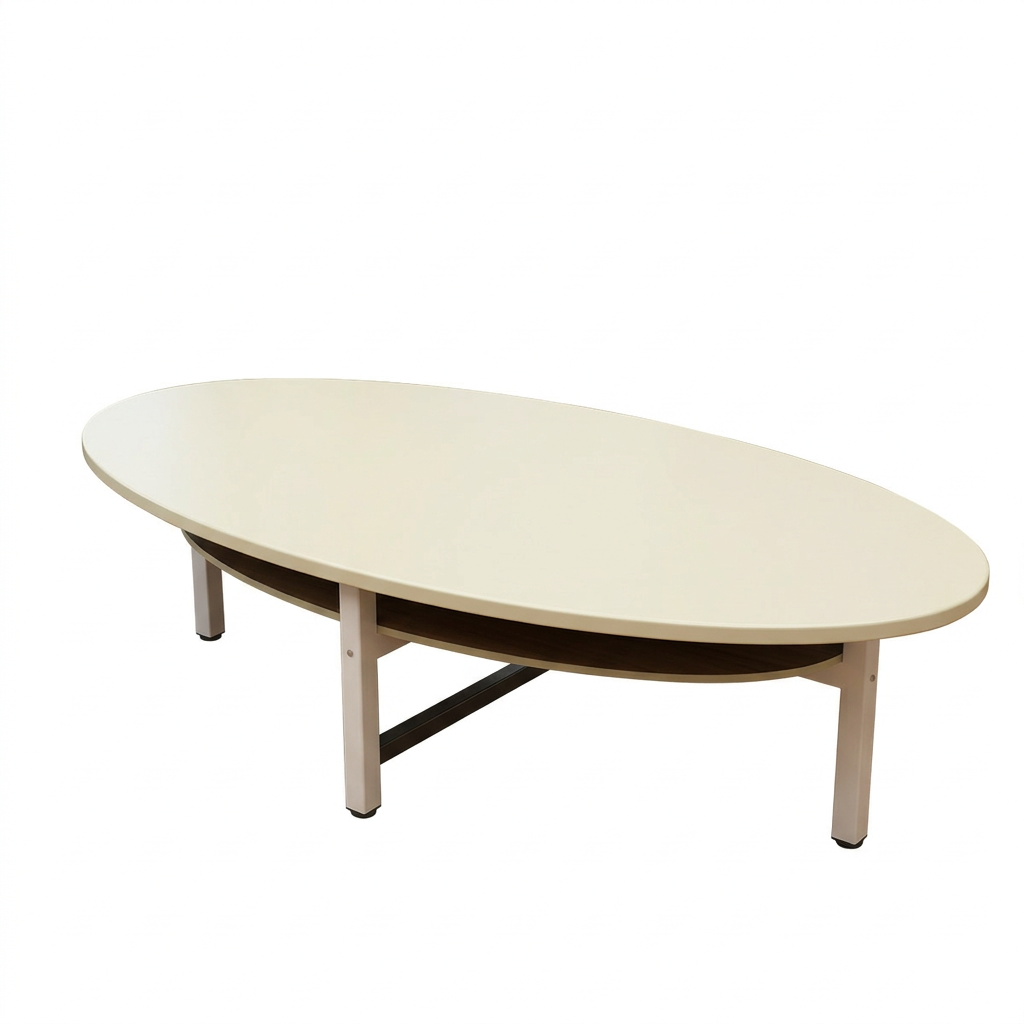 Oval Meeting Table Set Modern Conference Desk with Chairs | 1.2m-2.4m