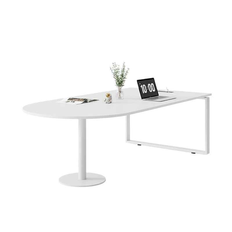 Curved Conference Table & Office Workstation Set Plywood Steel Frame 140 to 240cm