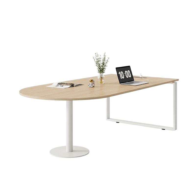 Curved Conference Table & Office Workstation Set Plywood Steel Frame 140 to 240cm