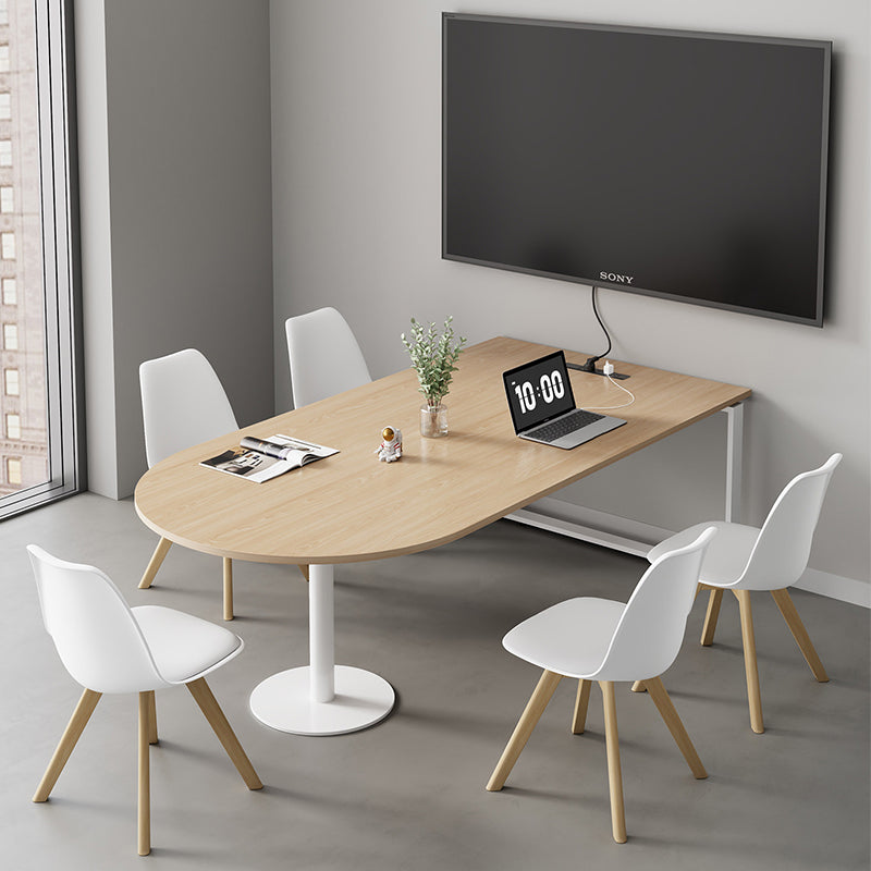 Curved Conference Table & Office Workstation Set Plywood Steel Frame 140 to 240cm