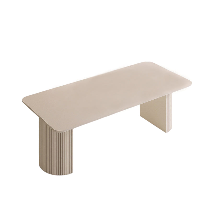 Cream Sintered Stone Conference Table & Meeting Table and Chairs Set Pure White