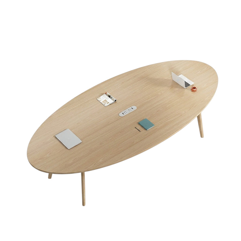 Oval Conference Table & Meeting Table and Chairs Set Simple Curved Office Workstation