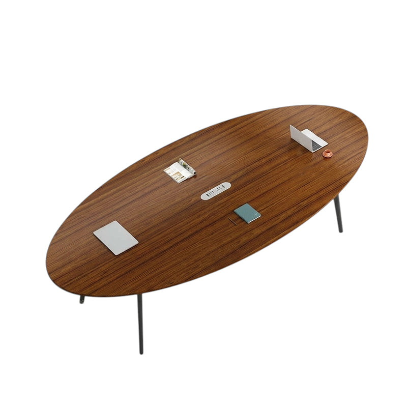 Oval Conference Table & Meeting Table and Chairs Set Simple Curved Office Workstation