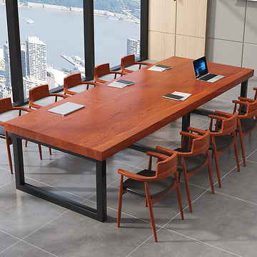 Solid Wood Conference Table with 5cm Thick Top for Office Meeting Rooms and Boardrooms