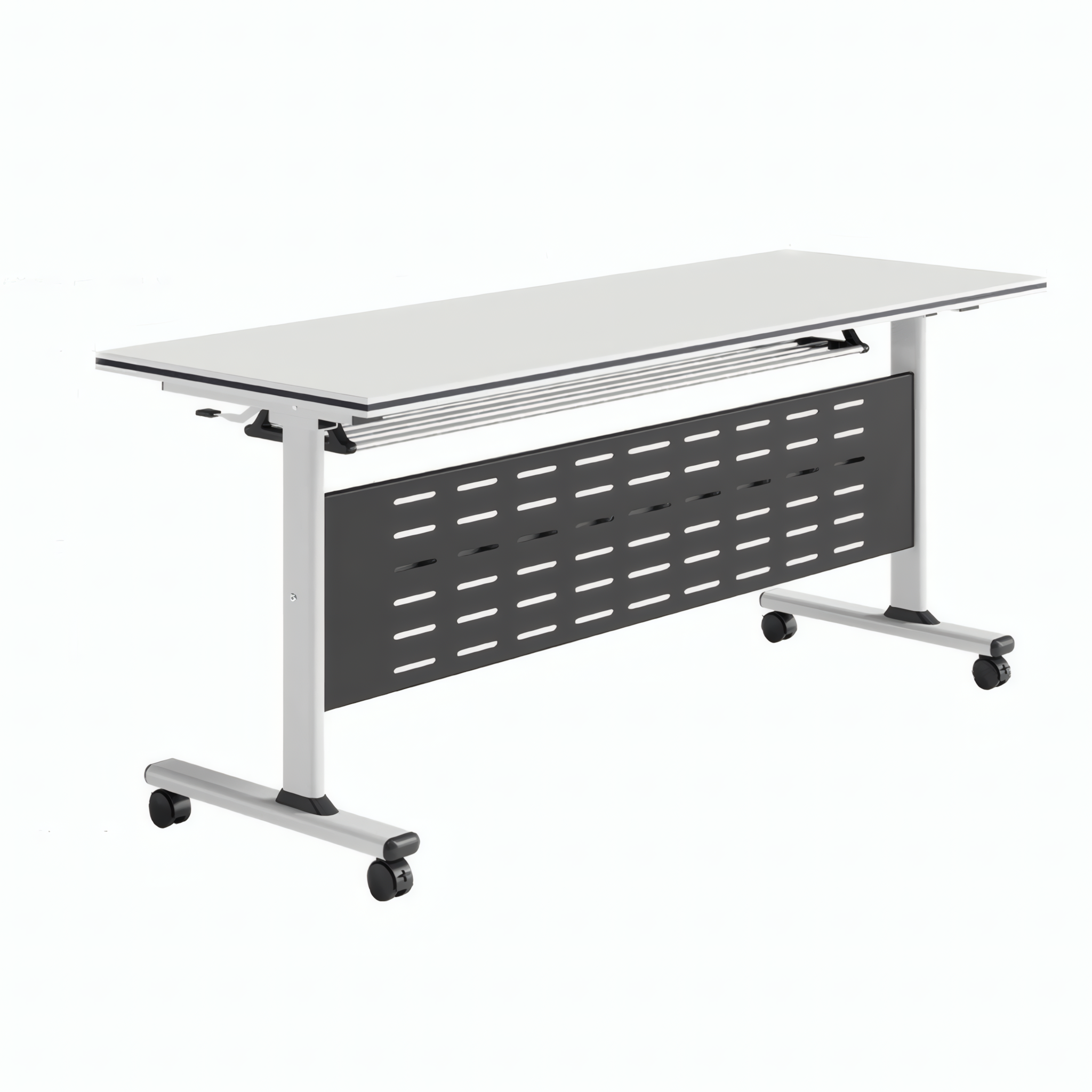 Modular Meeting Table Flip Top Conference Desk Mobile Training Room Table 120-180