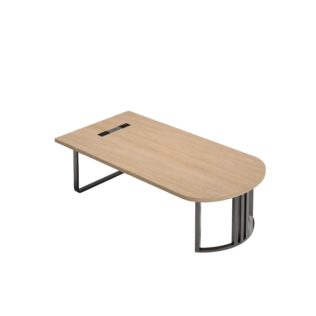 Oval Meeting Table Steel Frame Conference Desk Modular Semi Circle Office Table