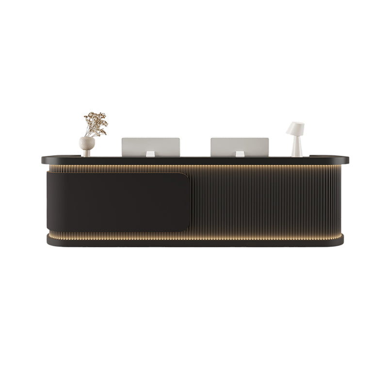 BDLFurniture Modern Gloss LED Reception Desk & Front Desk 140-380cm Marble Custom