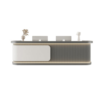 BDLFurniture Modern Gloss LED Reception Desk & Front Desk 140-380cm Marble Custom