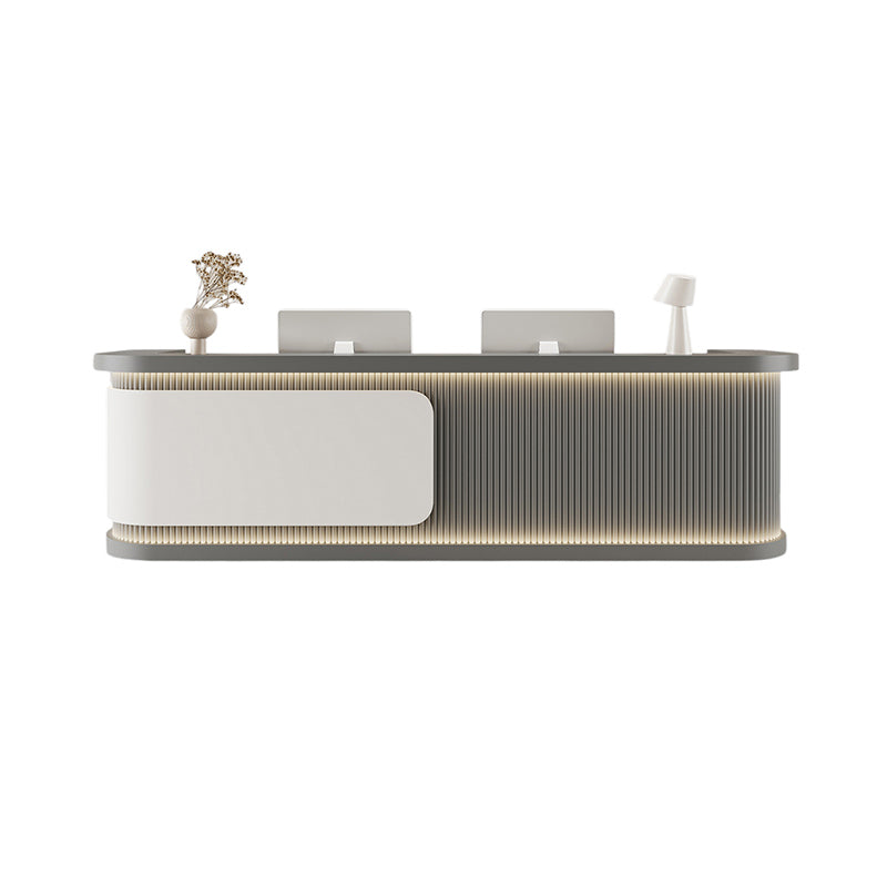 BDLFurniture Modern Gloss LED Reception Desk & Front Desk 140-380cm Marble Custom
