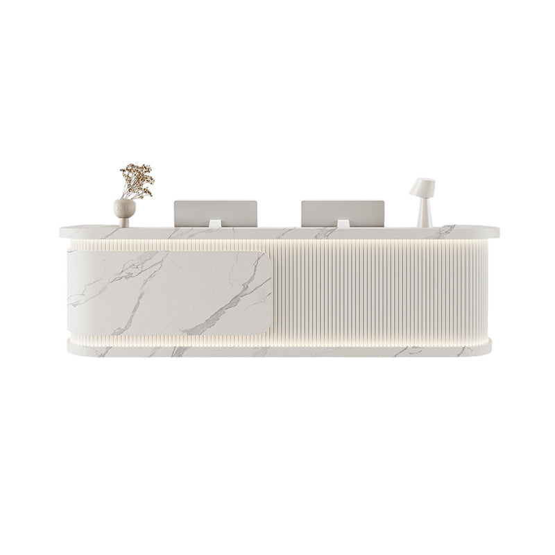 BDLFurniture Modern Gloss LED Reception Desk & Front Desk 140-380cm Marble Custom