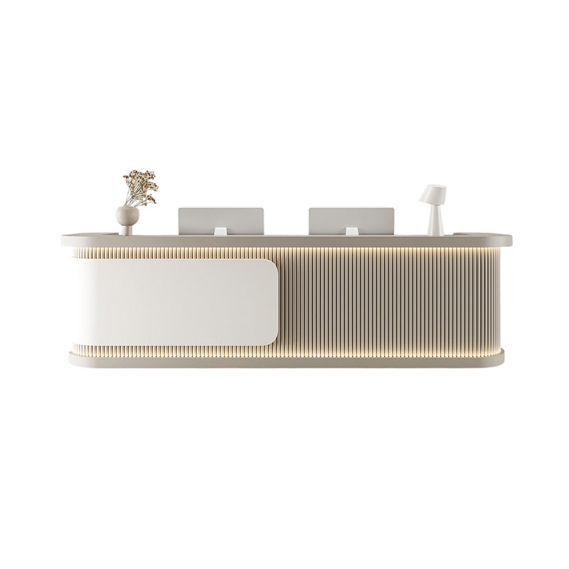 BDLFurniture Modern Gloss LED Reception Desk & Front Desk 140-380cm Marble Custom