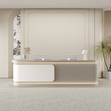 BDLFurniture Modern Gloss LED Reception Desk & Front Desk 140-380cm Marble Custom