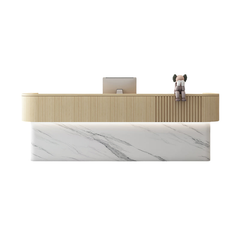Modern Gloss LED Reception Desk & Front Desk 120-400cm CPU Cabinet by BDLFurniture