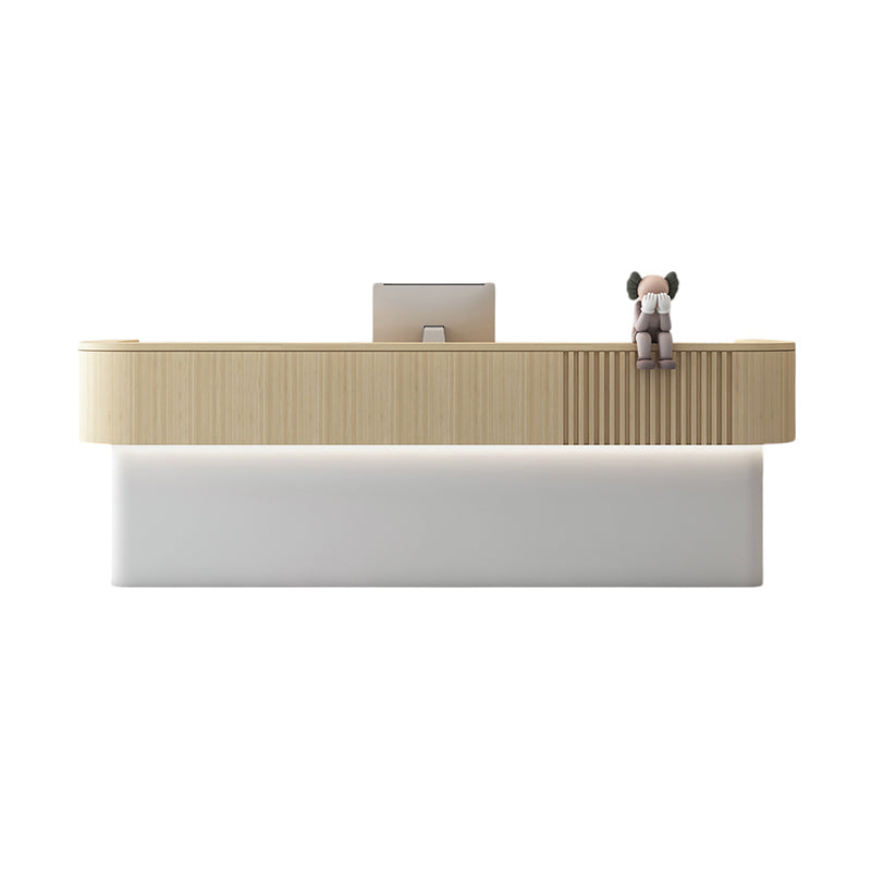 Modern Gloss LED Reception Desk & Front Desk 120-400cm CPU Cabinet by BDLFurniture