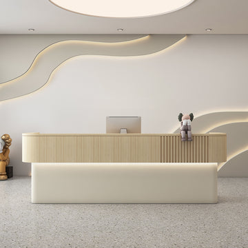 Modern Gloss LED Reception Desk & Front Desk 120-400cm CPU Cabinet by BDLFurniture