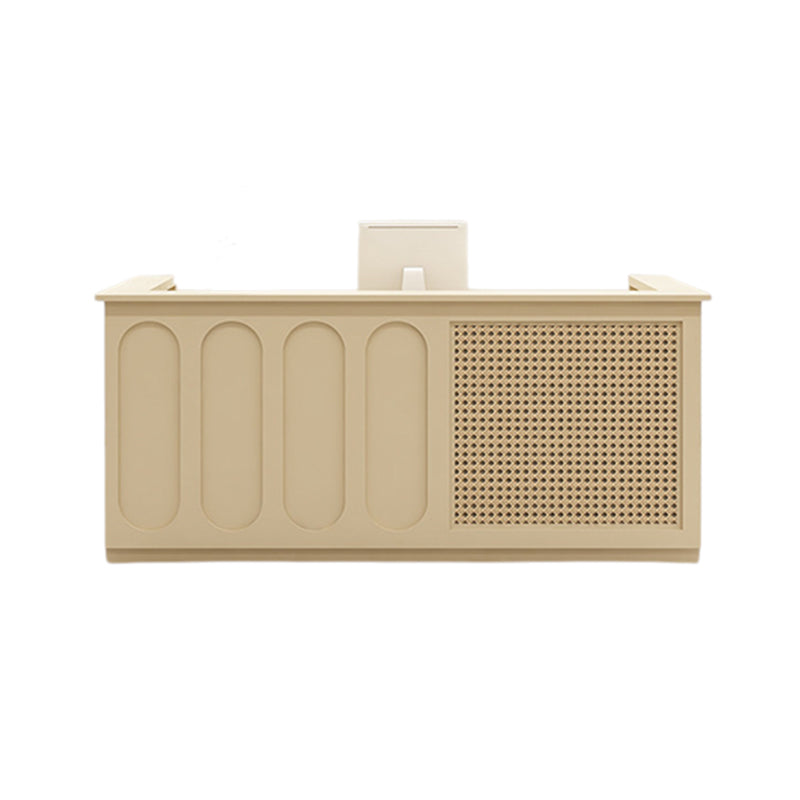 BDLFurniture Wabi-Sabi Rattan Reception Desk & Front Desk 100-240cm Double Top