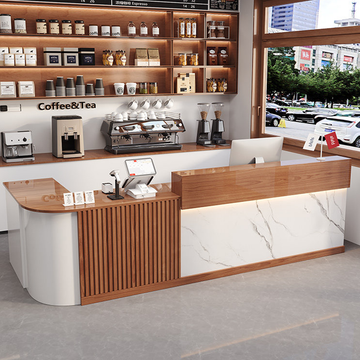L Shaped Corner Reception Desk & Front Desk Cafe Retail Multi Size Cafe Counter Desk