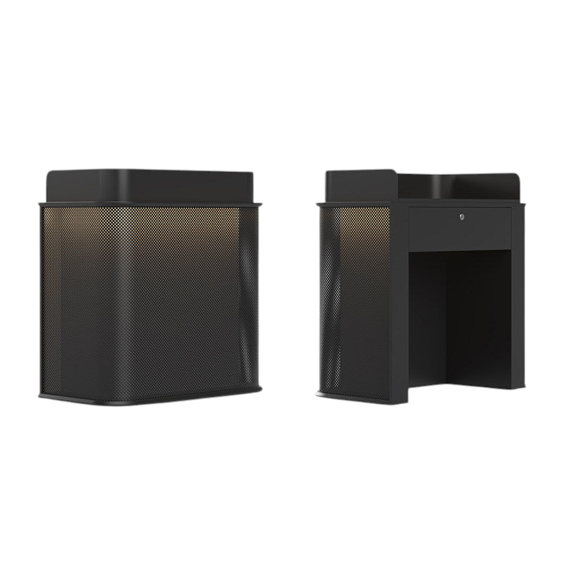 LED Light Reception Desk & Perforated Metal Front Desk Compact Cashier Counter