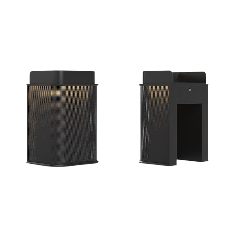 LED Light Reception Desk & Perforated Metal Front Desk Compact Cashier Counter