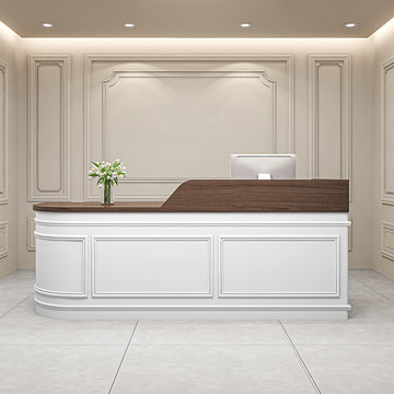 BDLFurniture Nordic Curved Reception Desk & Front Desk Salon Boutique Cafe Corner