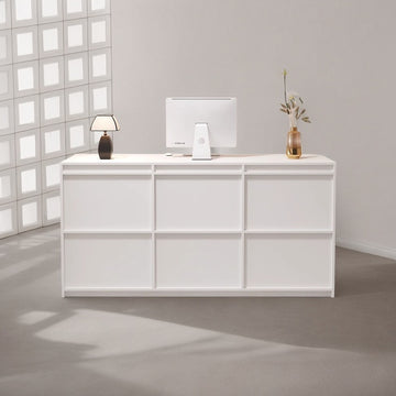 Cream Aesthetic Reception Desk & Front Desk Gloss Salon Boutique Bar Compact Bar Counter Desk