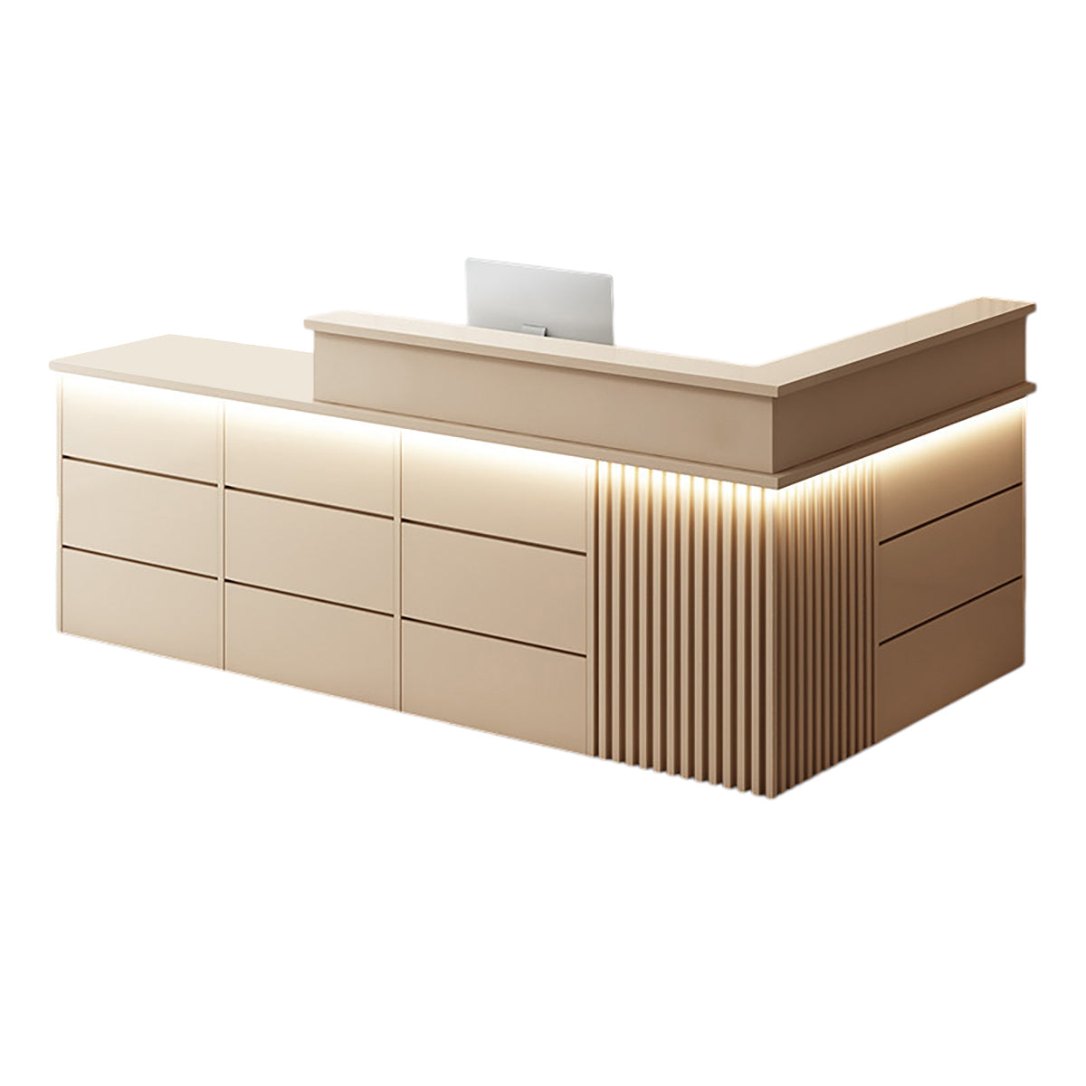 Vintage L Shaped Reception Desk & Front Desk & Boutique Cashier Desk & Commercial Counter