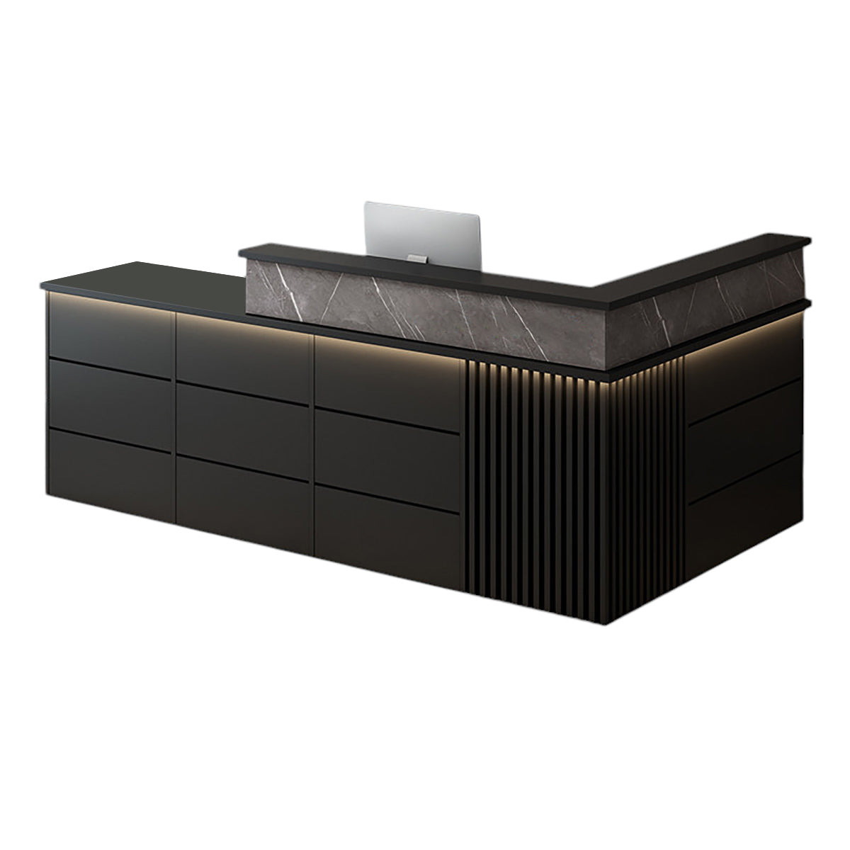 Vintage L Shaped Reception Desk & Front Desk & Boutique Cashier Desk & Commercial Counter