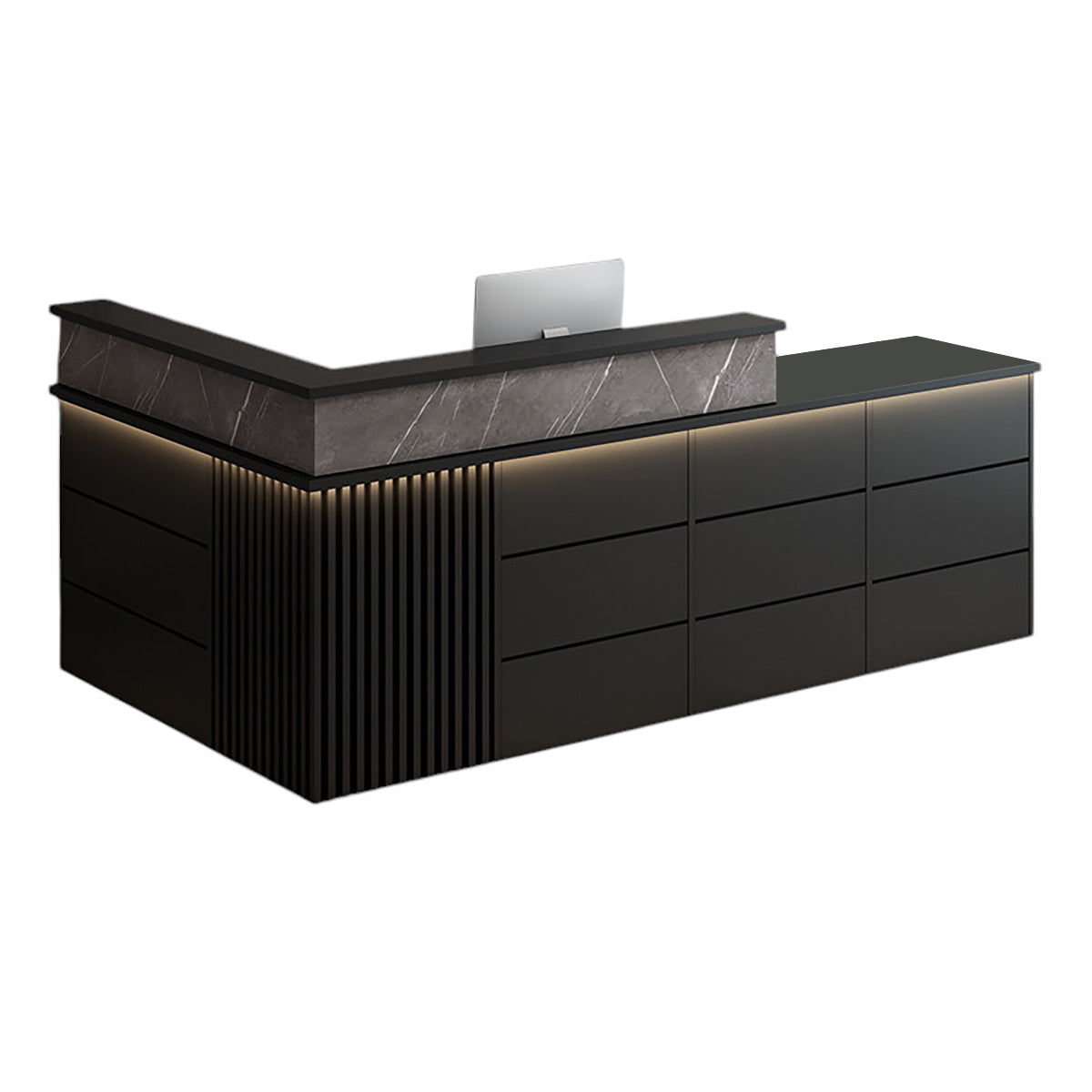 Vintage L Shaped Reception Desk & Front Desk & Boutique Cashier Desk & Commercial Counter