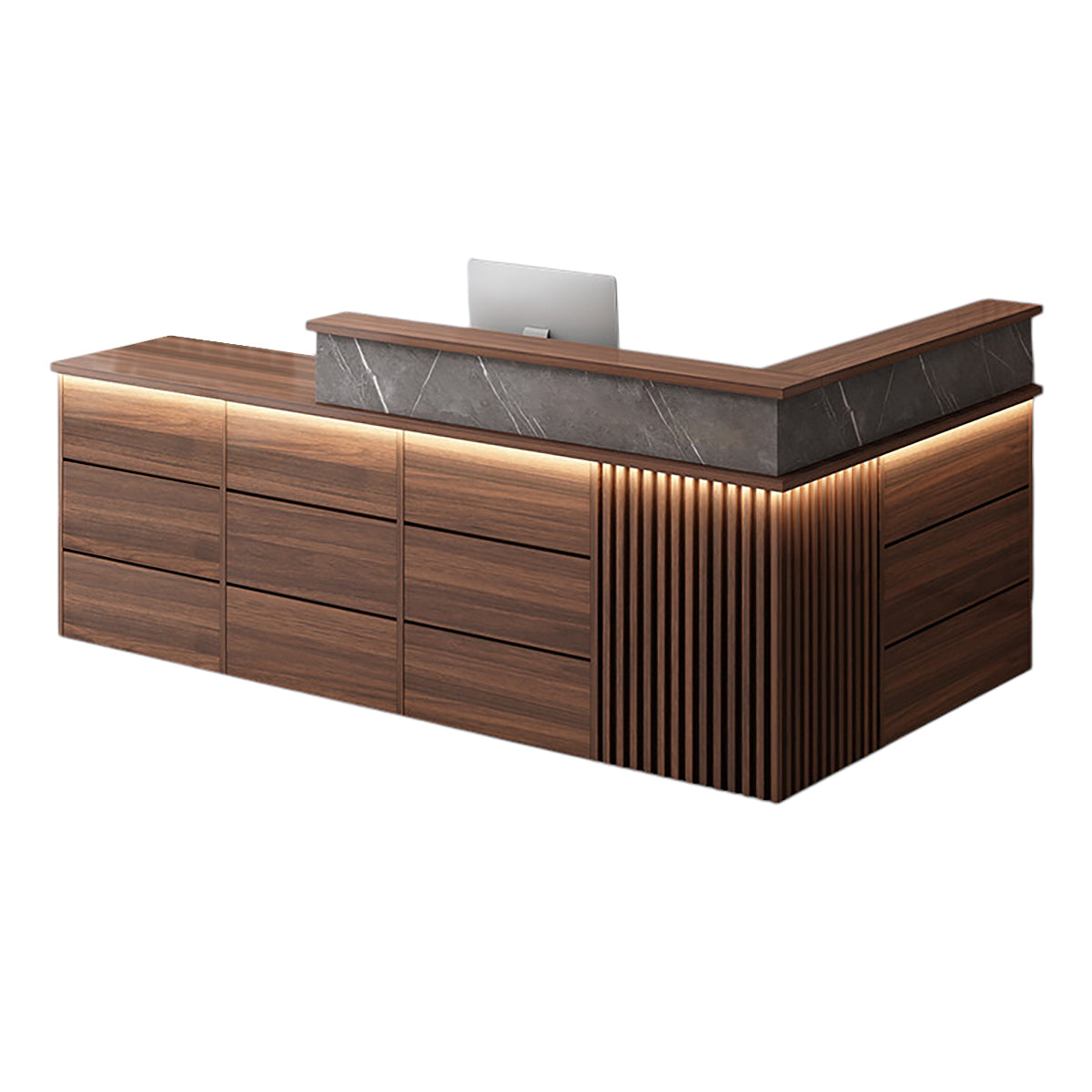 Vintage L Shaped Reception Desk & Front Desk & Boutique Cashier Desk & Commercial Counter