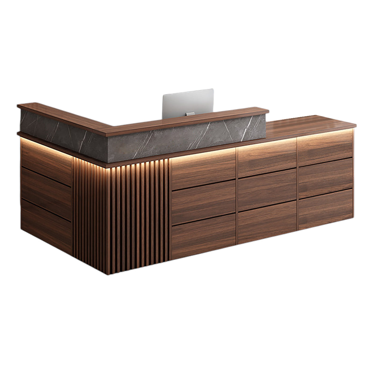 Vintage L Shaped Reception Desk & Front Desk & Boutique Cashier Desk & Commercial Counter