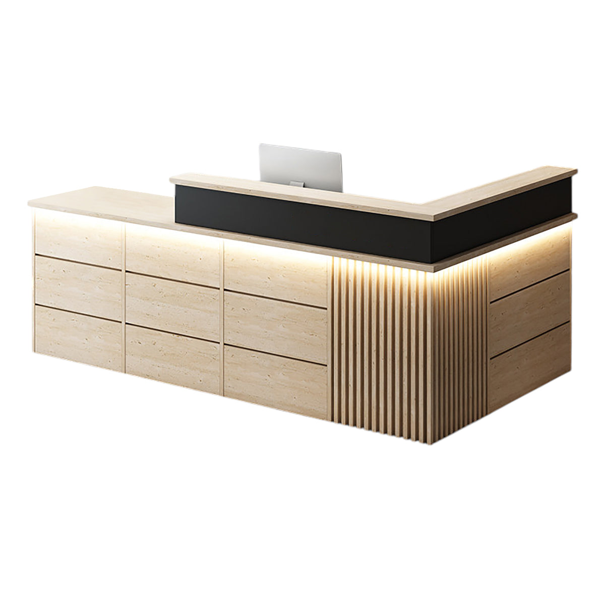 Vintage L Shaped Reception Desk & Front Desk & Boutique Cashier Desk & Commercial Counter